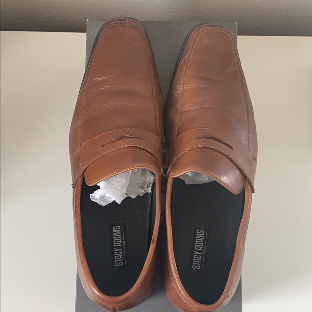 Stacy Adams Brown Slip on Dress Shoes